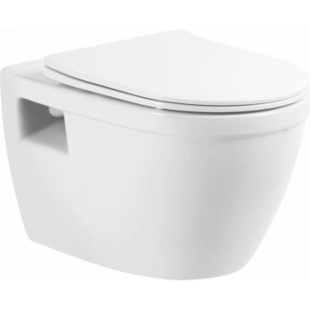 Подвесной безободковый унитаз с сиденьем микролифт BELBAGNO LOTO BB070CHR/SC